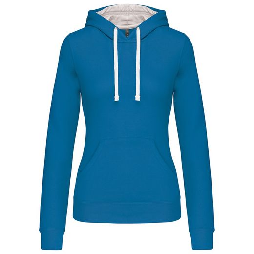 Sudadera capucha contrastada mujer