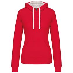 Sudadera capucha contrastada mujer