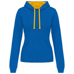 Sudadera capucha contrastada mujer