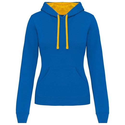 Sudadera capucha contrastada mujer