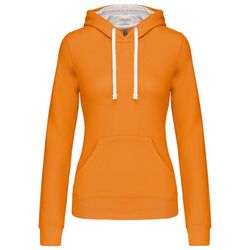 Sudadera capucha contrastada mujer