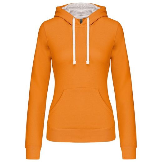 Sudadera capucha contrastada mujer
