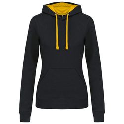 Sudadera capucha contrastada mujer