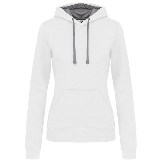 Sudadera capucha contrastada mujer