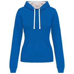 Sudadera capucha contrastada mujer
