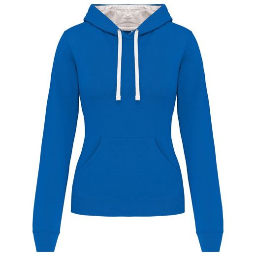 Sudadera capucha contrastada mujer