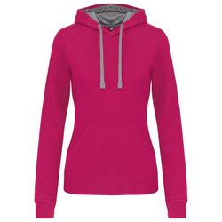 Sudadera capucha contrastada mujer