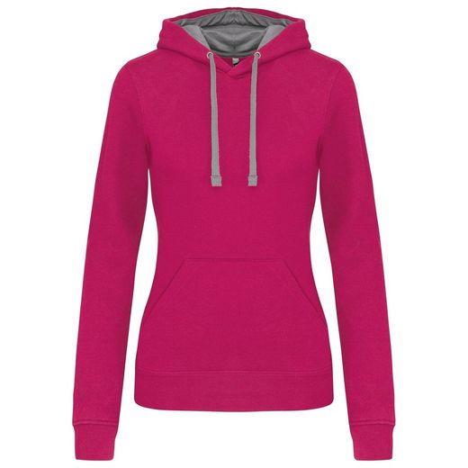 Sudadera capucha contrastada mujer