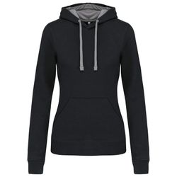 Sudadera capucha contrastada mujer
