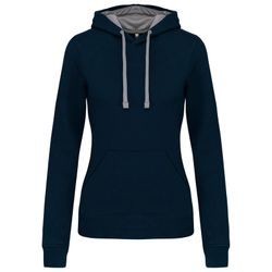 Sudadera capucha contrastada mujer