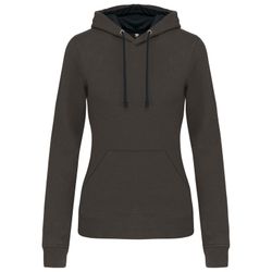 Sudadera capucha contrastada mujer