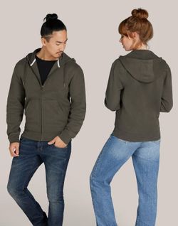 Sudadera capucha cremallera sin etiquetas Unisex