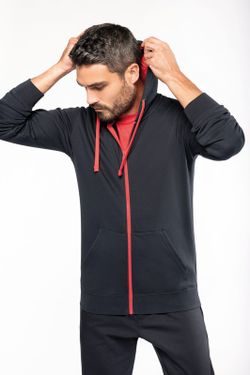 Contrast Zip Hoodie