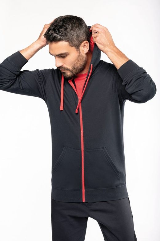 Contrast Zip Hoodie