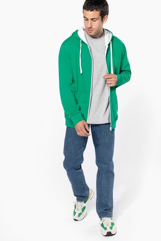 Contrast Zip Hoodie