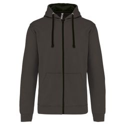 Contrast Zip Hoodie
