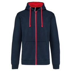 Contrast Zip Hoodie