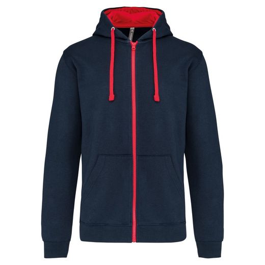 Contrast Zip Hoodie