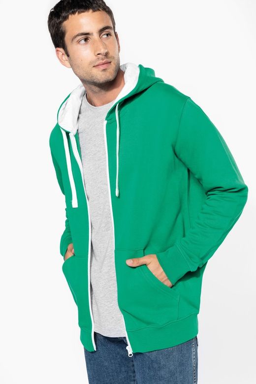 Contrast Zip Hoodie