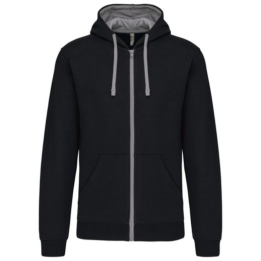 Contrast Zip Hoodie