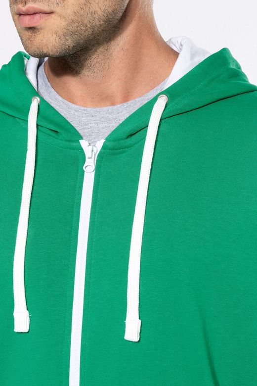 Contrast Zip Hoodie