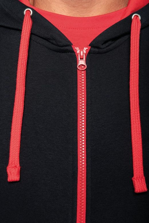 Contrast Zip Hoodie