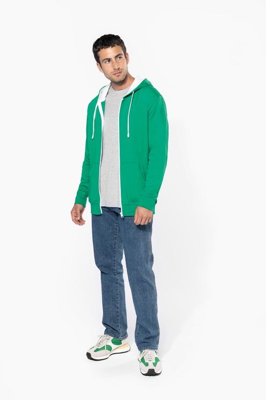 Contrast Zip Hoodie