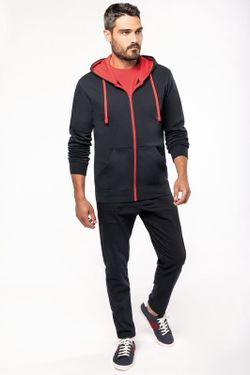 Contrast Zip Hoodie