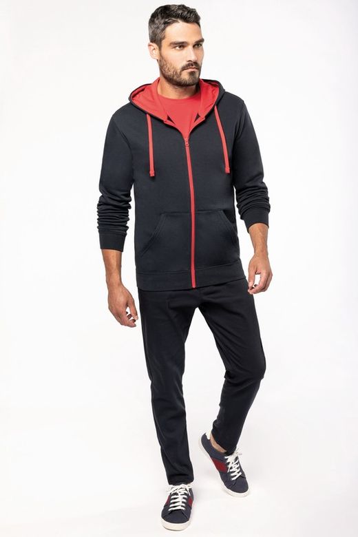 Contrast Zip Hoodie