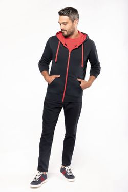 Contrast Zip Hoodie