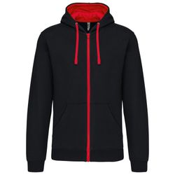 Contrast Zip Hoodie