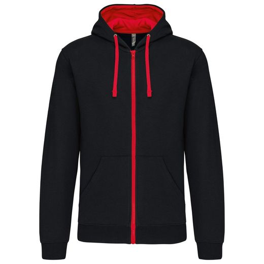 Contrast Zip Hoodie
