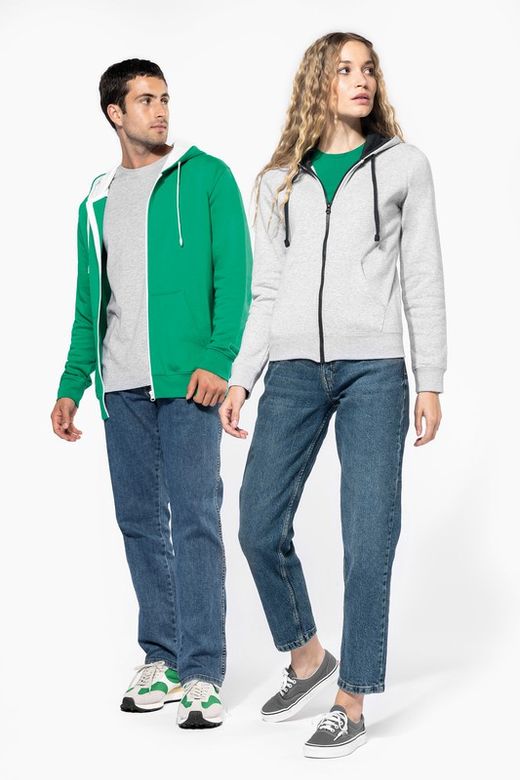 Contrast Zip Hoodie