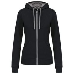 Damen Contrast Zip Hoodie