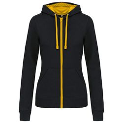 Damen Contrast Zip Hoodie