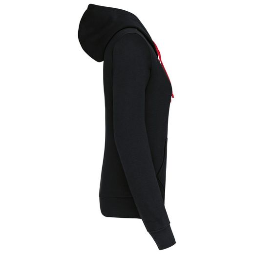 Damen Contrast Zip Hoodie