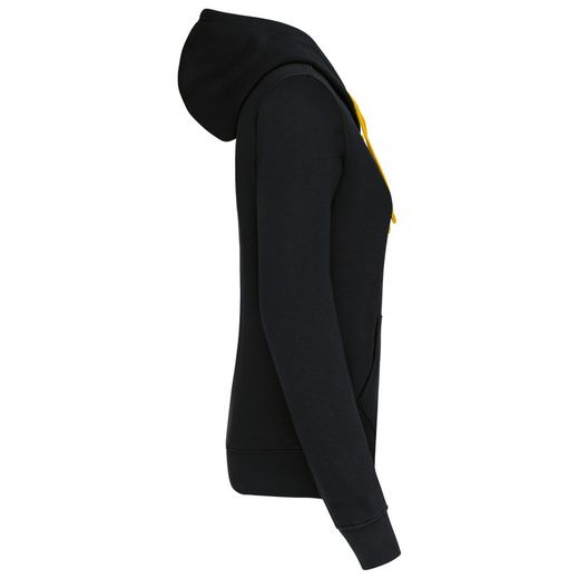 Damen Contrast Zip Hoodie