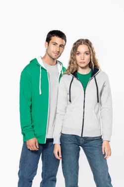 Damen Contrast Zip Hoodie