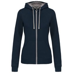 Damen Contrast Zip Hoodie