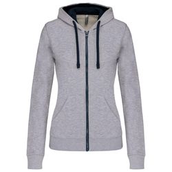 Damen Contrast Zip Hoodie