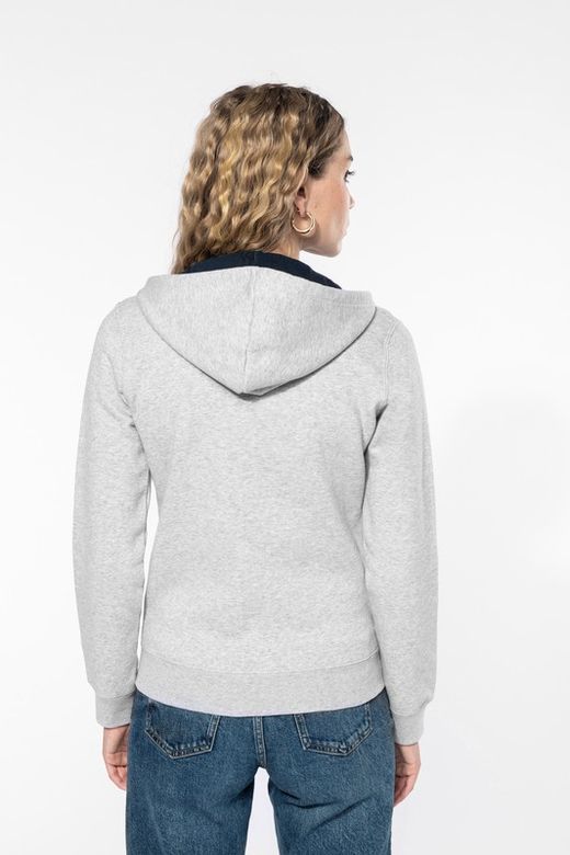 Damen Contrast Zip Hoodie
