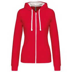 Damen Contrast Zip Hoodie