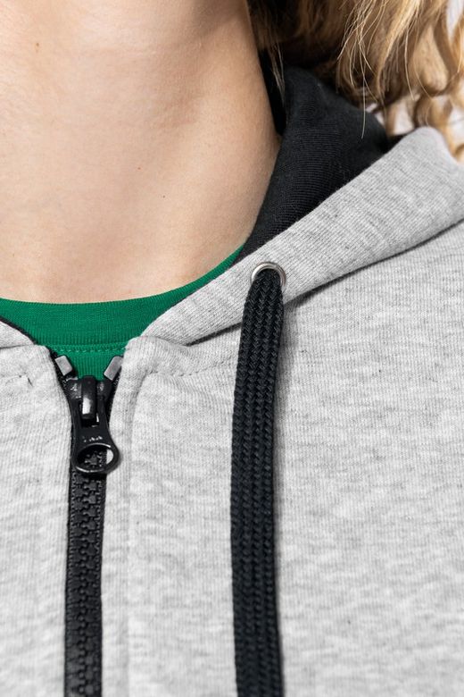 Damen Contrast Zip Hoodie