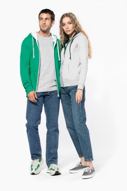 Damen Contrast Zip Hoodie