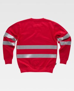 Sudadera clásica de cuello redondo con cintas reflectantes Rojo