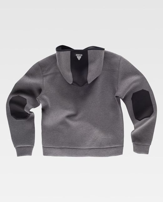 Sudadera combinada con capucha Color Gris+Negro