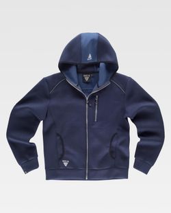 Sudadera combinada con capucha Color Marino+Azafata