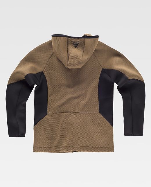 Sudadera combinada con capucha y manga ranglan Beige / Negro