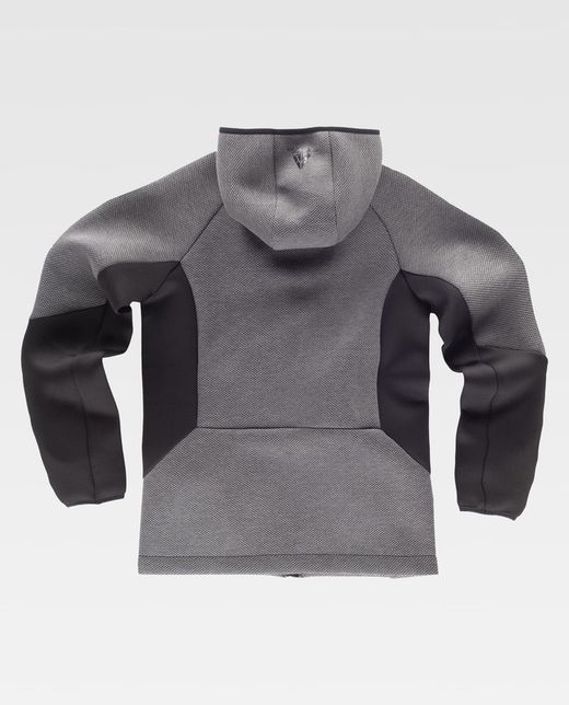 Sudadera combinada con capucha y manga Gris / Negro