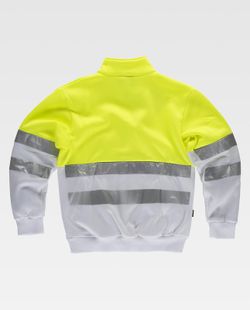 Sudadera combinada con cintas reflectantes Amarillo / Blanco
